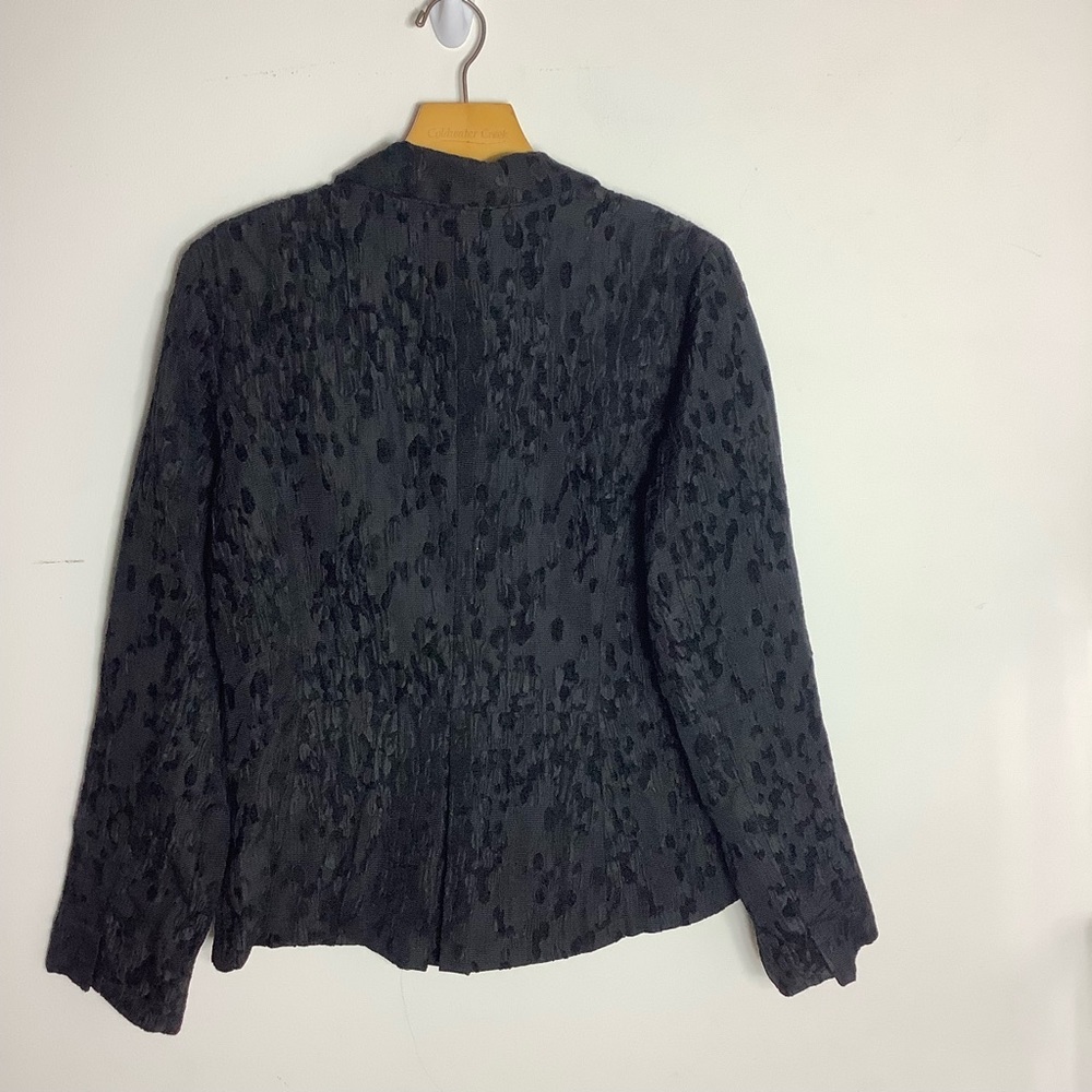 Eileen Fisher water lily Jaquard Chenille Silk Blazer - Picture 3 of 8